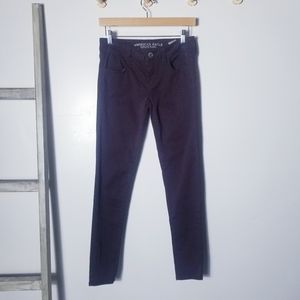 AMERICAN EAGLE OUTFITTERS SUPER STRETCH JEGGING SIZE 4 PURPLE WITH POCKETS